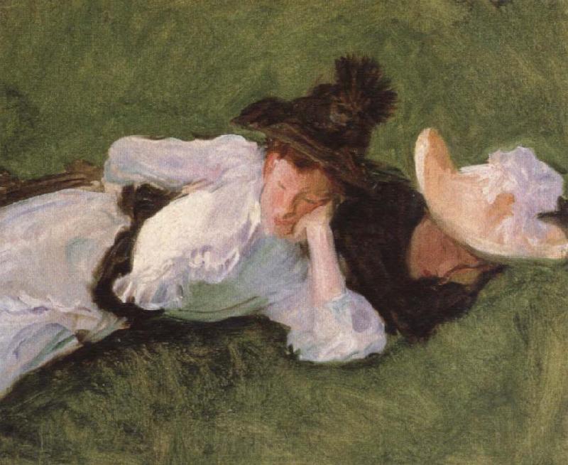 John Singer Sargent Two Girls on a Lawn Norge oil painting art